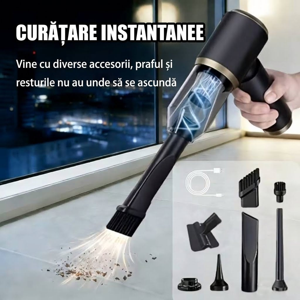 Mini Aspirator Pentru Curățarea Autovehiculului și Pentru Curățarea Spațiilor Înguste